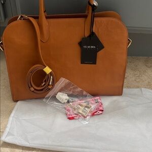 Claudia Firenze Viral Tan Leather Women's Bag🔥| Large Size|all inclusive in pic